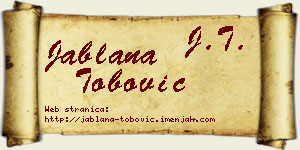 Jablana Tobović vizit kartica